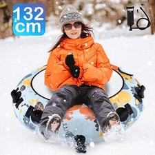 132cm Inflatable Snow Tube Heavy-Duty Sledding Toboggan Resistant Snow Sled