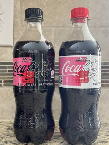 Bouteilles Coca-Cola Creations Move Rosalia 20 oz édition limitée ordinaire zéro sucre - Photo 1/2