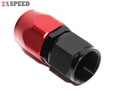 AN-12 AN12 Straight Swivel Fuel Oil Gas Line Hose End Fitting Adapter Black+ Red