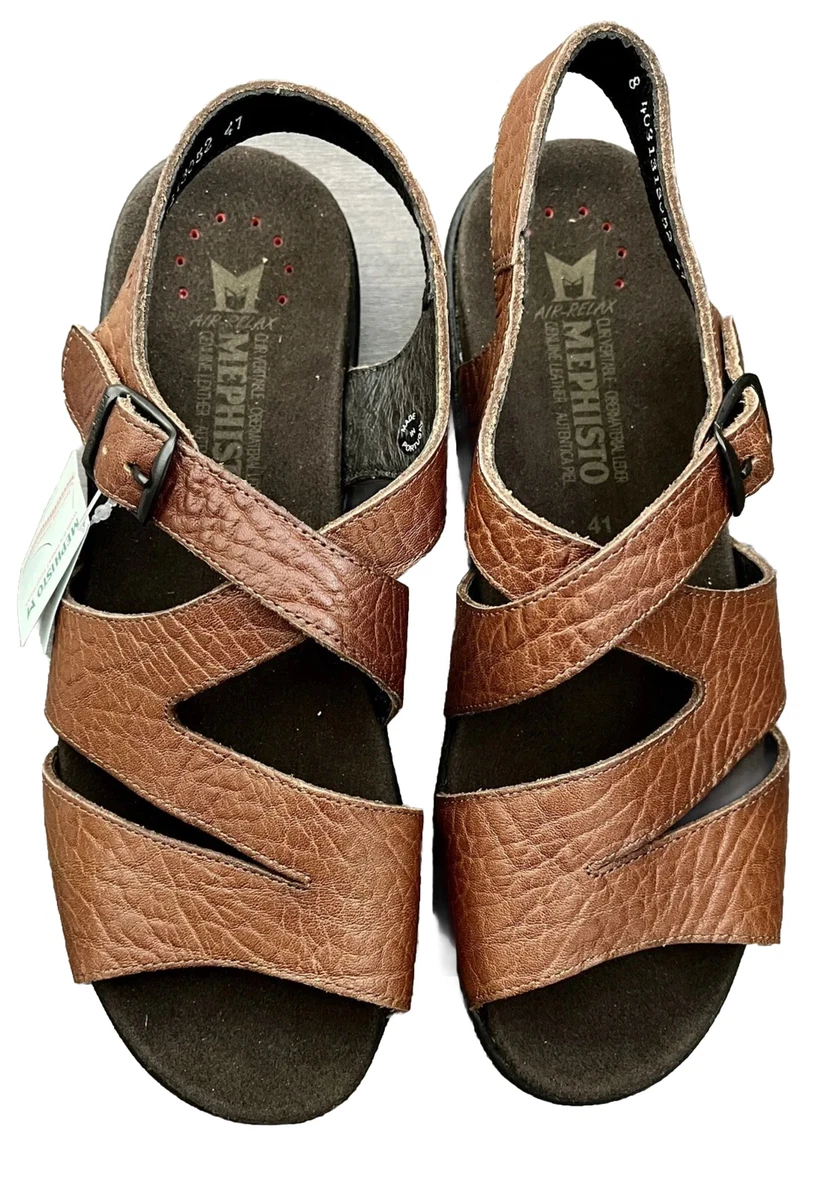 Mephisto Leather Strap Sandals 4X Shock Absorbing Air Relax Brand New Size 41
