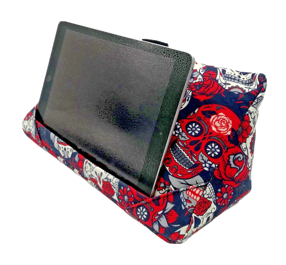 i-Pad Cushion Skulls Roses Tablet Pillow Kindle Holder Tattoo Xmas Gift - Image 2 of 4