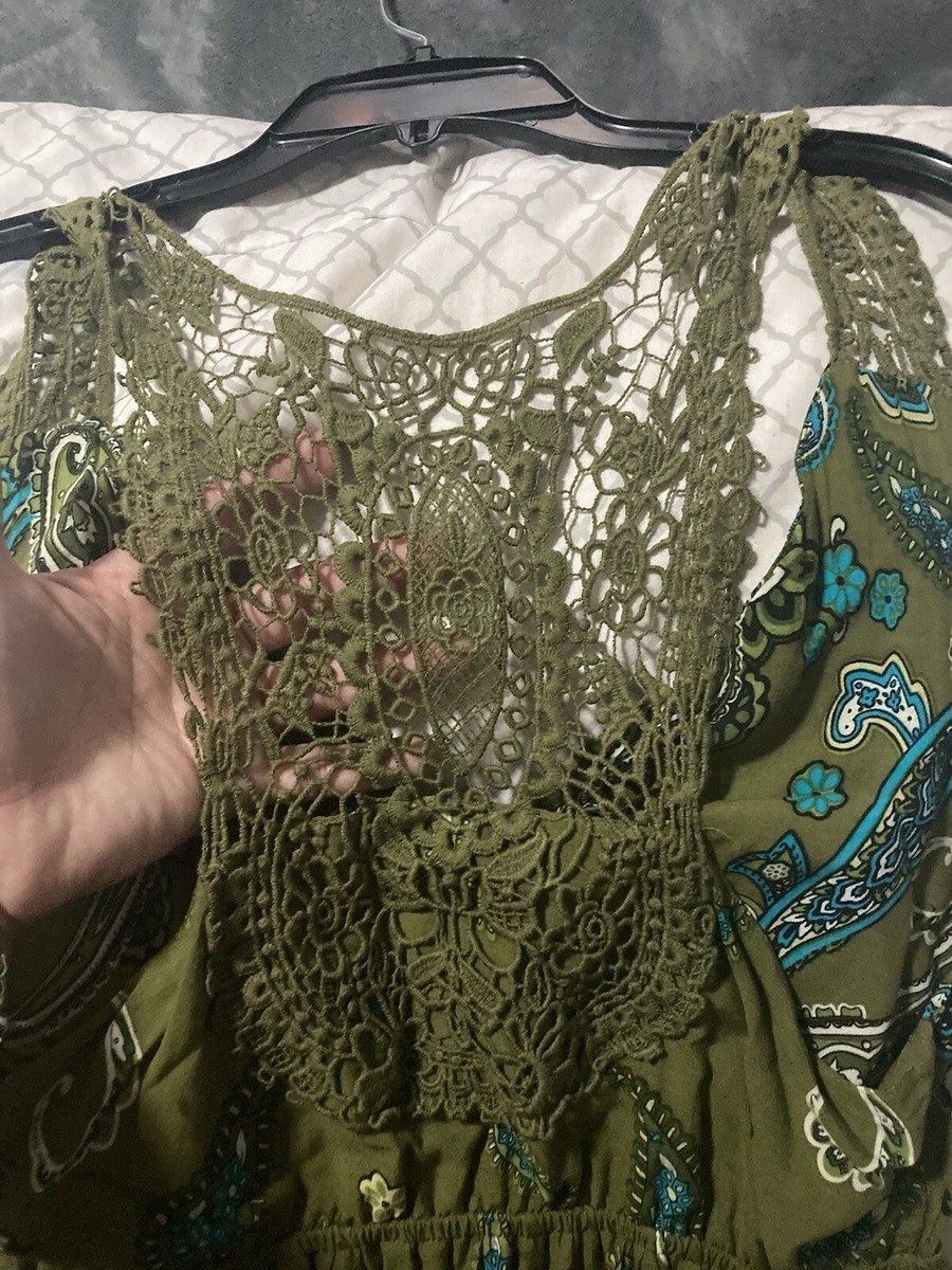 Apt 9 Dress Boho Style Embroidered Back Green Aqua Paisley Print Sleeveless Sz M | eBay Apt 9 Dress Boho Style Embroidered Back Green Aqua Paisley Print Sleeveless Sz M | eBay