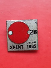 Enamel pin badge table tennis World championship Ljubljana 1965 SPENT 65 Bertoni