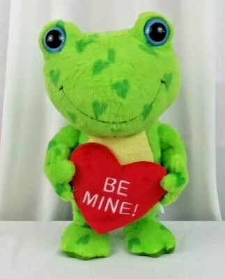 Hallmark Be Mine Valentine Hearts animated singing dancing plush frog
