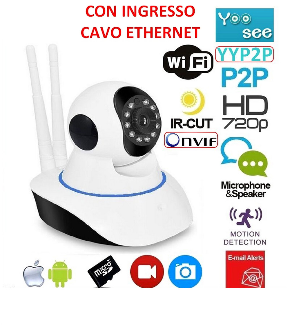 Telecamera Esterna IP Camera HD 1080p Wireless LED IR LAN Motorizza Wifi Rete Telecamera Ip Wifi Con Tramissione In Diretta Se 7426994372825