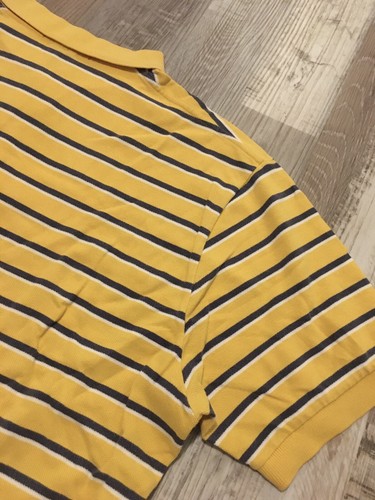 Polo Ralph Lauren Shirt Adult L Yellow Blue Striped Polo Mens Minimal Wear - Picture 6 of 6