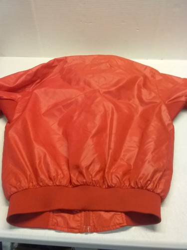 Vintage Nylon Jacket Red Karate Kid Full Zipper Hood Windbreaker Biking Cycling - Picture 20 of 24