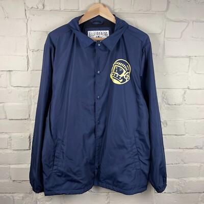 Billionare Boys Club Jacke Herren Größe L Large Navy Kragen leicht Druckknopf