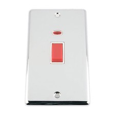 Full Range(WHITE) Polished Chrome Classic Sockets Light Switches Dimmers