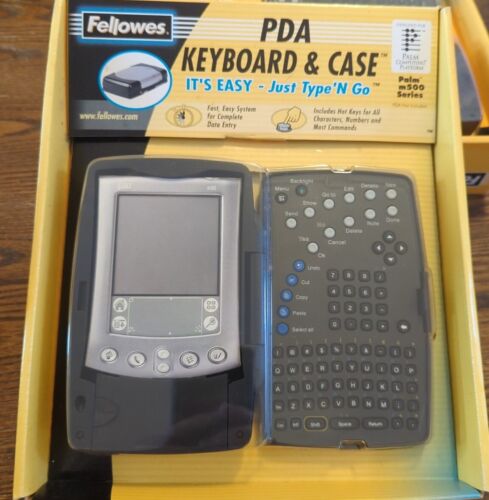 Palm M500 Series Pocket PC PDA Organizer & Fellowes Keyboard/Case (98084) NIB - Picture 1 of 4