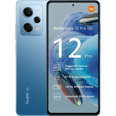 Xiaomi Redmi Note 12 Pro 5G 128GB 6GB Sky Blue Blau Ohne Simlock Dual Sim NEU