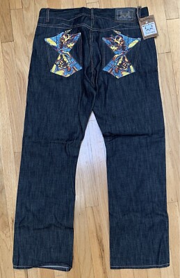 Vintage mens Inkslingers jeans 42 x 34 skulls and bird skeletons  