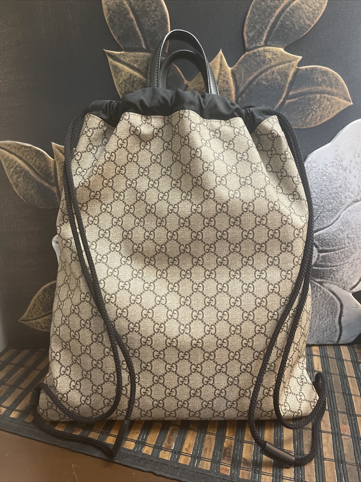 authentic Gucci wolf print drawstring bag backpack - image 4