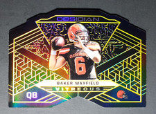 2019 PANINI OBSIDIAN #V-9 BAKER MAYFIELD GOLD VITREOUS DIE CUT SN#/10 *NRMT/MINT