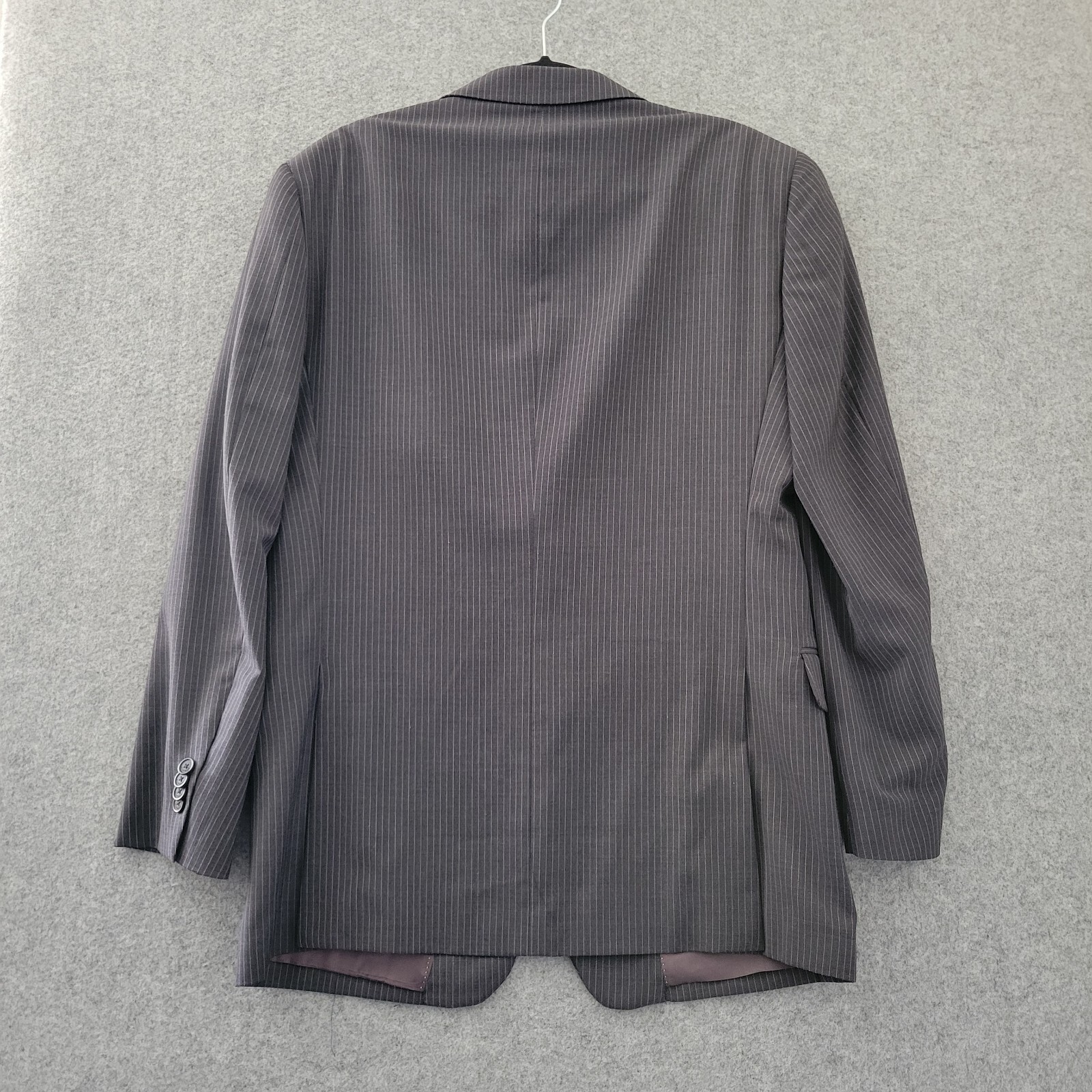 Tommy Hilfiger 100% Wool Gray Striped Double Vented Blazer Sport Jacket Men 40R thumbnail 2