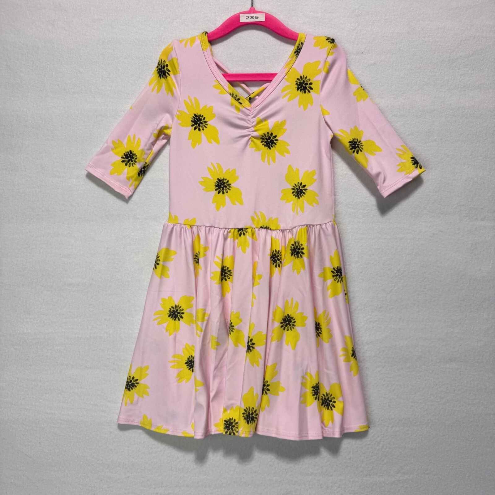 DotDotSmile Pink Sunflower Girls Dress Size 5/6 NWT