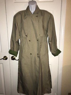 VTG British Mist Sz 7/8 Spring Outerwear Trench Coat Light Green