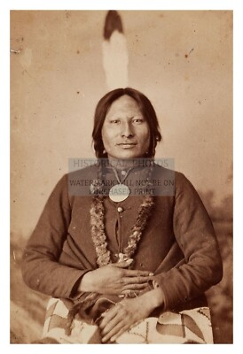 #ad LAKOTA WAR CHIEF RAIN IN THE FACE FOUGHT IN BATTLE OF LITTLE BIG HORN 4X6 PHOTO $7.97