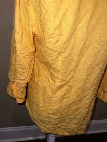 Chaus Sport womens 3/4 sleeve button up canary yellow blouse size Large - Picture 7 of 9