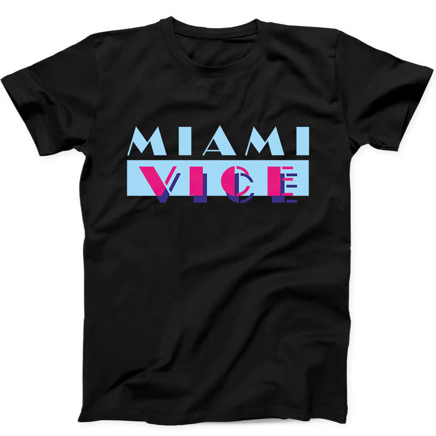 Miami Vice Cult Movie Music Limited Edition Gift Black T Shirt