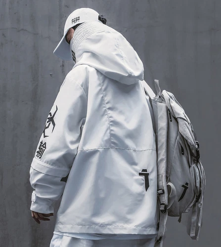 Niepce Techwear Atom Bomb Cyberpunk Windbreaker Urban Hip Hop Hooded Coat Jacket image 8