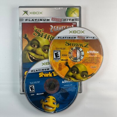 Shrek 2 And Shark Tale 2 In 1 Microsoft Xbox - Complete w/ Case NO Manual