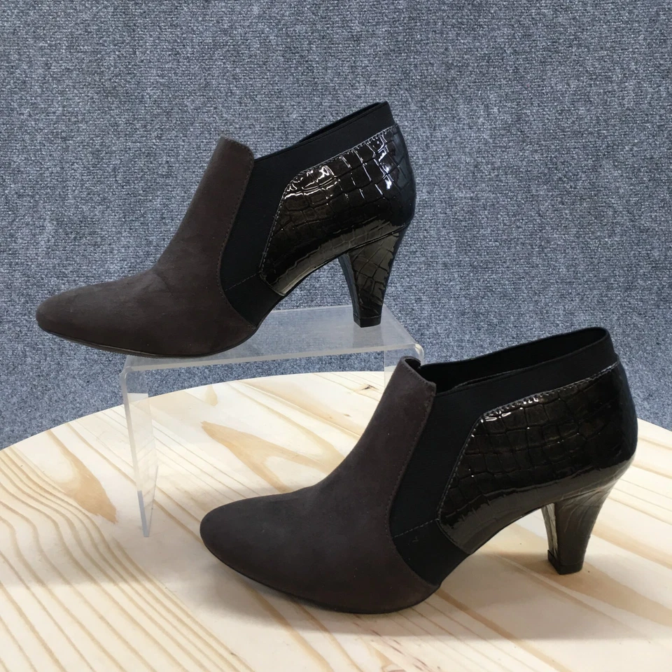 East 5th Botas Mujer 7.5 M Quiney Informales Tacones Sin Cordones Botines Tela Negra Foto 2 de 4