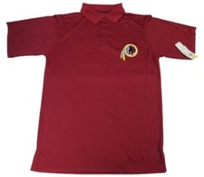 New Washington Redskins Mens Size Medium M-Tall Red Polyester Polo 30