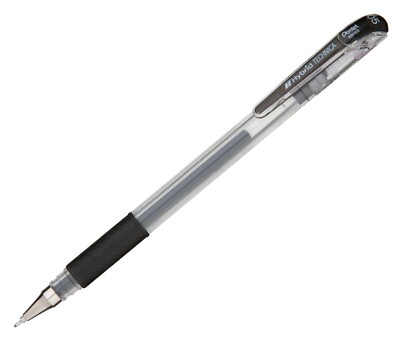 KN105-A Pentel Arts Hybrid Technica Gel Pen, Fine 0.5mm, Black Ink, Pack of 10
