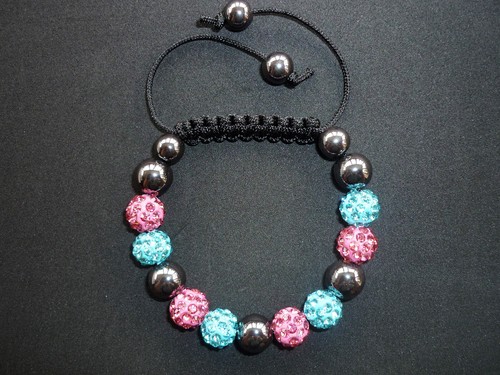 Luxus Shamballa Disco Ball Armband Zirkonia versch. Modelle, 2-farbig, Neon - Picture 21 of 22