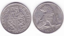 1 Piece Of 1 Franc Belgium 1939