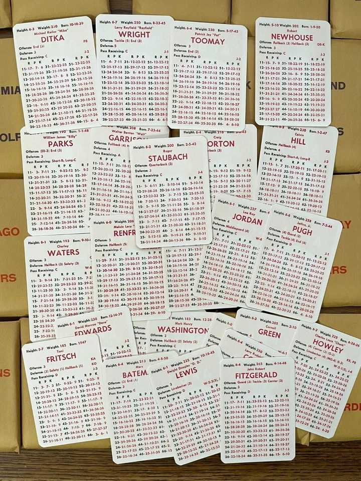 Elige 1 de los 26 equipos de la NFL: 1972 APBA Football Team Juego de 30 cartas -- ¡Como nuevo! Foto 3 de 4