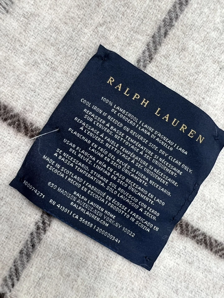 $700 Ralph Lauren Deacon Plaid Wool Throw Blanket 55" x 72" Made in Scotland - Image 4 of 4