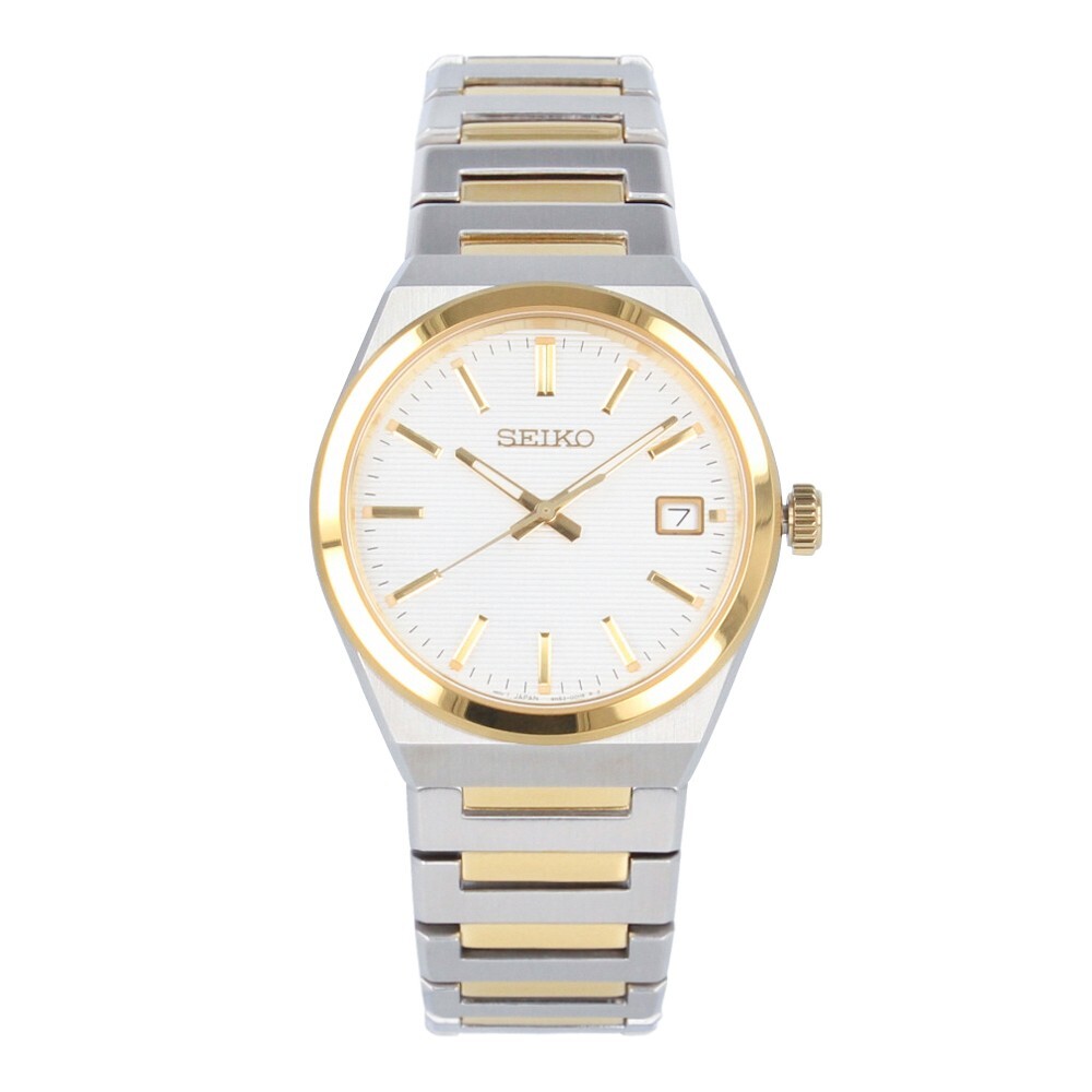 美品 SEIKO SUR216P1 ホワイト×ゴールド セイコー SEIKO SUR558P1 SUR558 Men Quartz Analog Stainless Steel Essentials