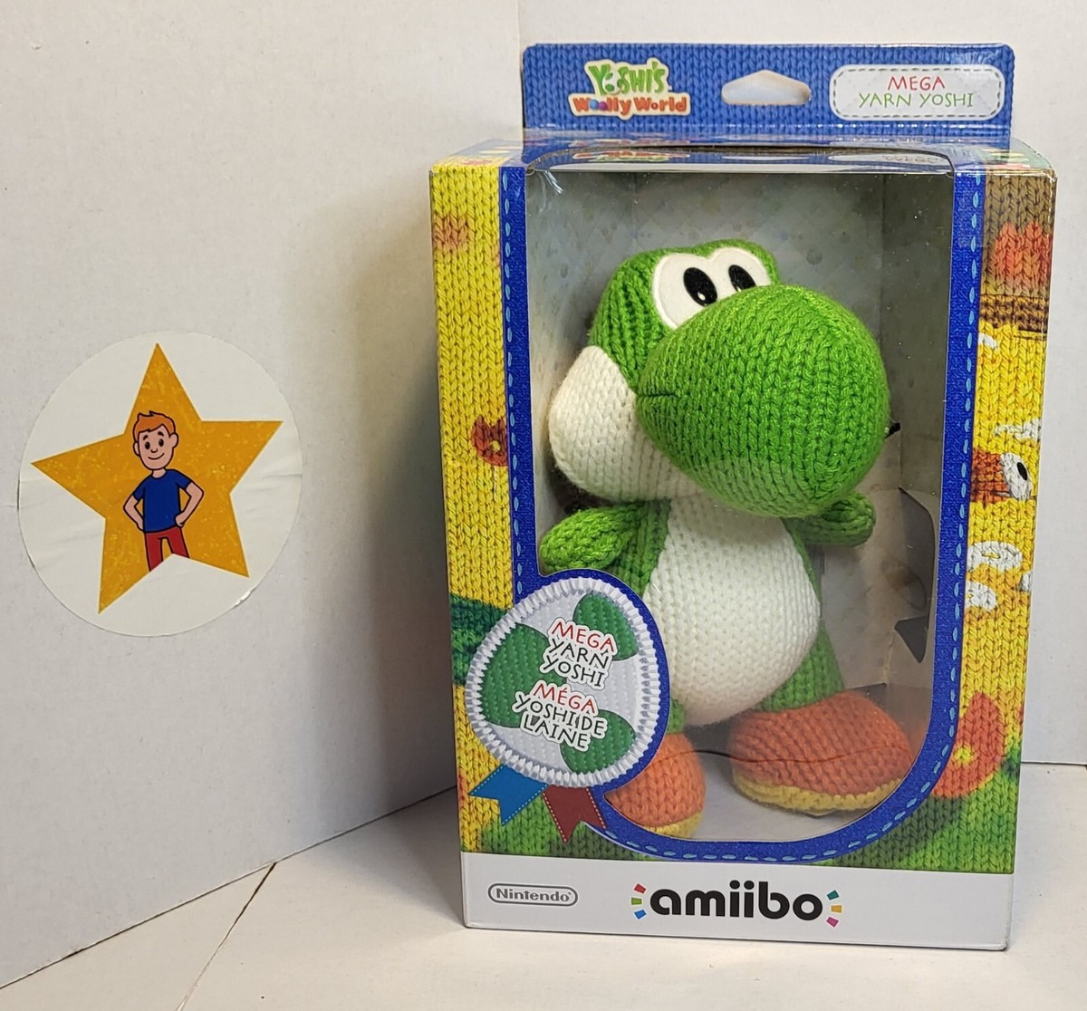 NINTENDO AMIIBO Yoshi's Woolly World Mega Yarn Yoshi BNIB