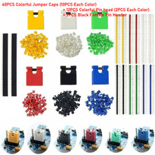 60PC 2.54mm Standard PCB Shunts Short Jumpers Cap 10PC/Color 12 PC Pin Header