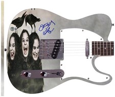 Black Sabbath Ozzy Osbourne Signed Autographed Graphics Photo Guitar BAS Witness