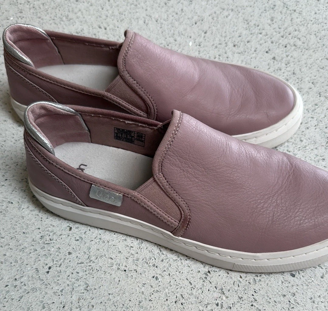 UGG Mocassino donna slip on scarpe casual pelle rosa malva taglia 10