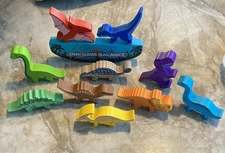 Montessori Wooden Dinosaur Stacking Toy, Balance Game for Kids