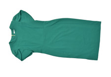 Calvin Klein Green Sheath Dress Size 4 Short Puff Sleeve Exposed Gold Zipper