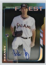 2014 Topps Finest Rookie Black Refractor 61/99 Andrew Heaney #RA-AH Auto RC 04cw