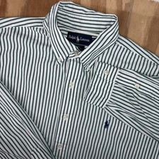 Polo Ralph Lauren Blake Mens XL Long Sleeve Green White Striped Button Down