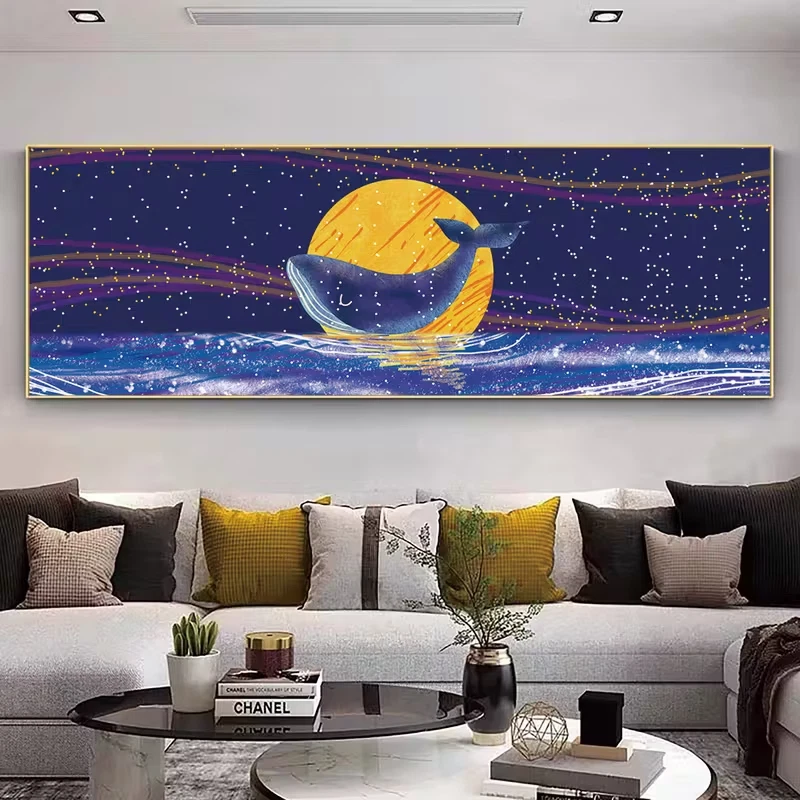 Panoramic Abstract Ocean Wave Canvas Wall Art Home Decor