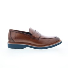 Johnston  Murphy Jenson Italian Calfskin Mens Brown Loafers Penny Shoes