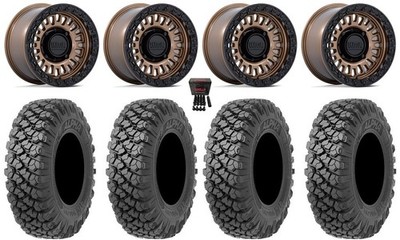 KMC Aztec Beadlock 15'' Wheels Br +0mm 35'' Alpha Soft Tires Pioneer 1000 / Talon