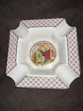 Vintage Romeo Y Julieta 9" Square Ceramic Cigar Ashtray Man Cave Decorations