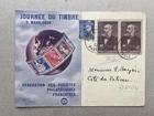 M) Air mail postcard France 1939 Journee du Timbre Italy Vatican Sam Bayer B