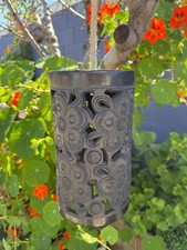 Indoor & Outdoor D&eacute;cor Barro Negro Black Clay Hanging Cylinder