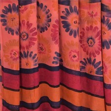 Sanskriti Vintage Peach Sarees Pure Georgette Silk Printed Sari 5Yd Craft Fabric