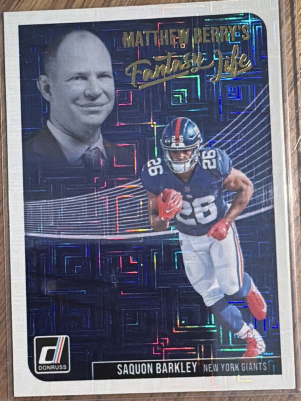 Panini 2018 Donruss Saquon Barkley Matthew Berry's Fantasy Life Insert #MBF16